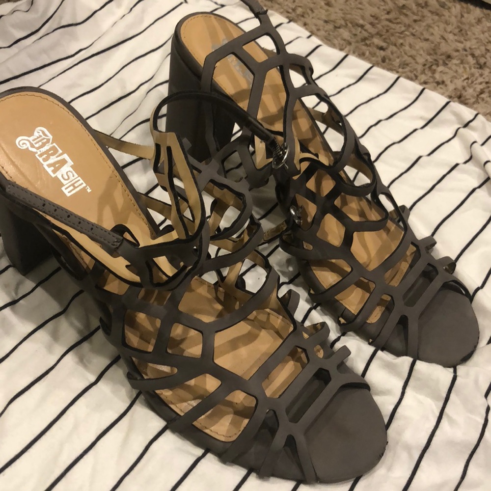 Gray gladiator sandals